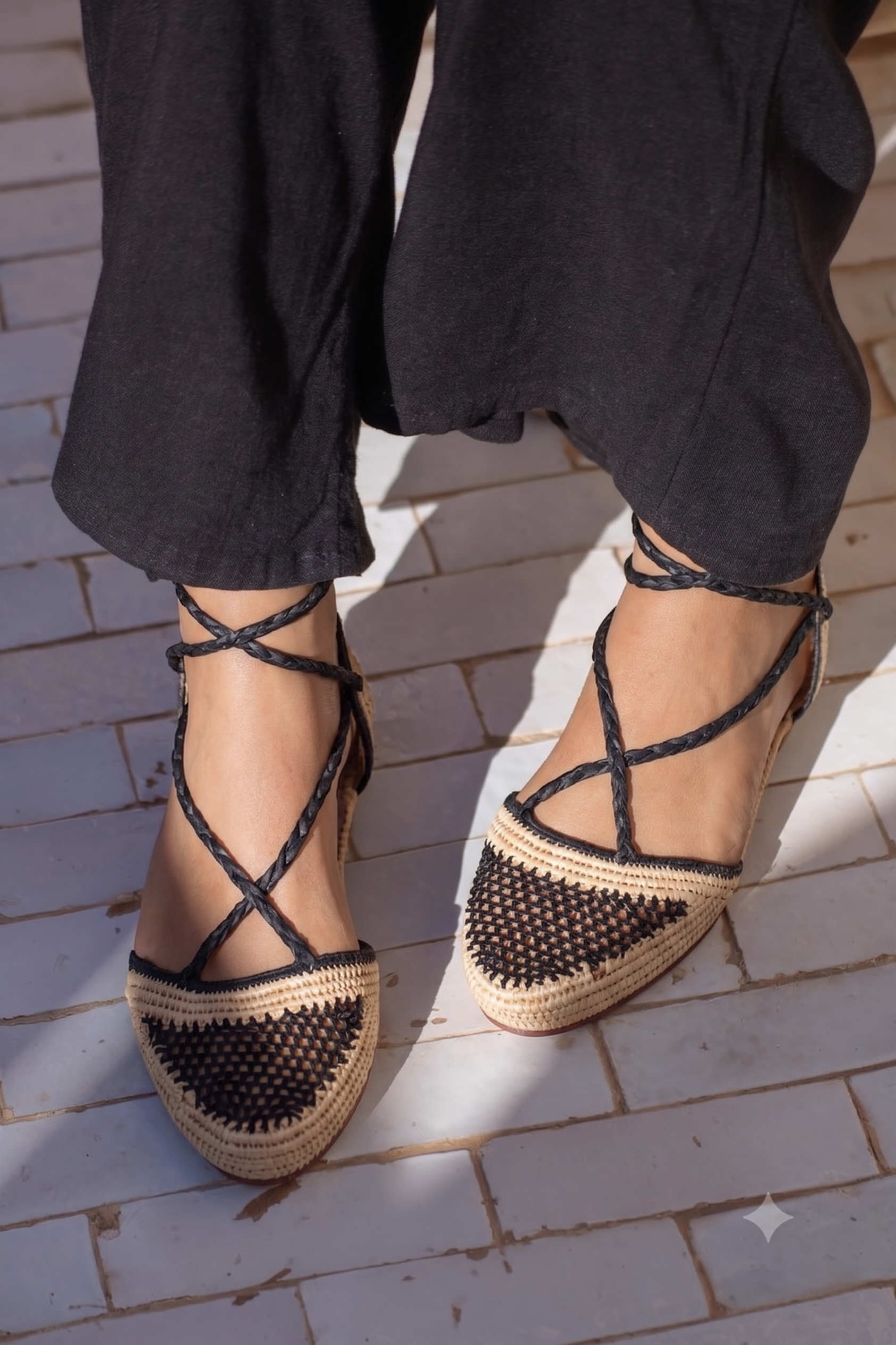 Mule Tanger Natural+Negro
