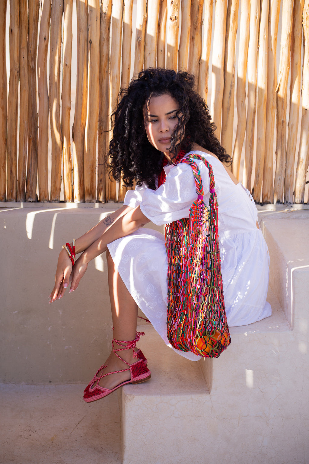 Mule Rabat Rosa+Rojo