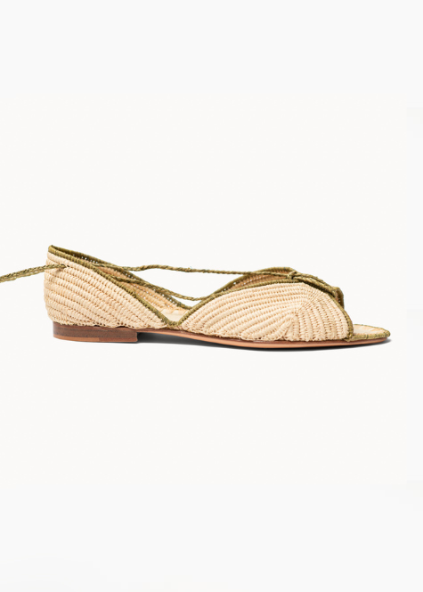 Mule Lina Natural + Green