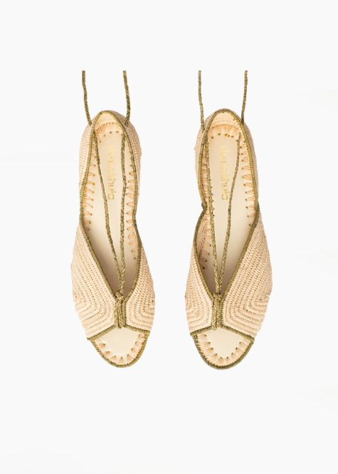 Mule Lina Natural + Green